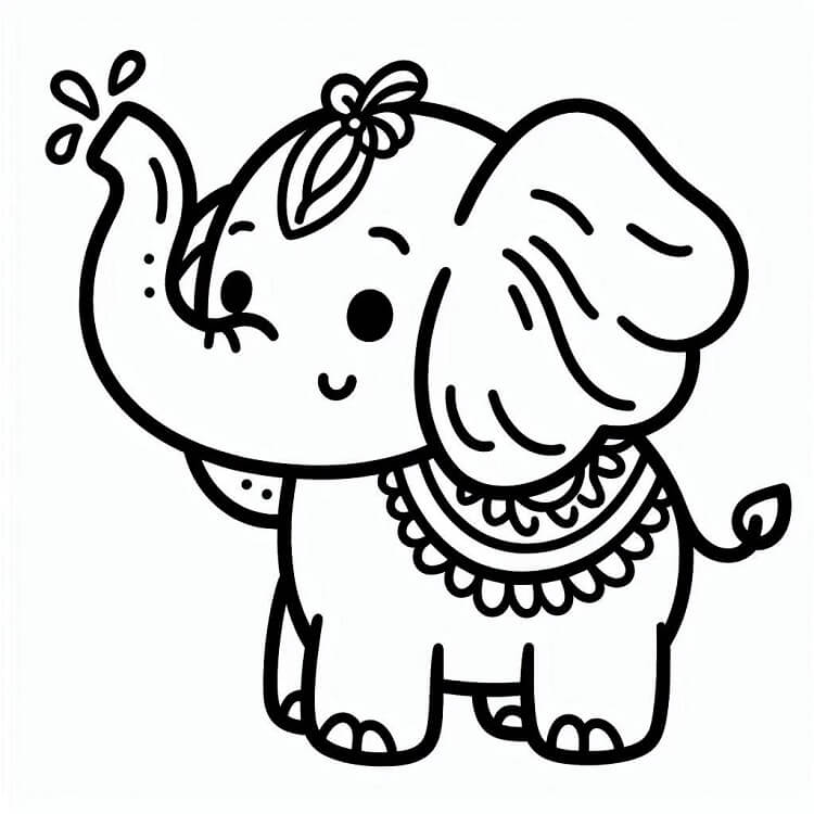 Elefante Gratuito per Bambini da colorare