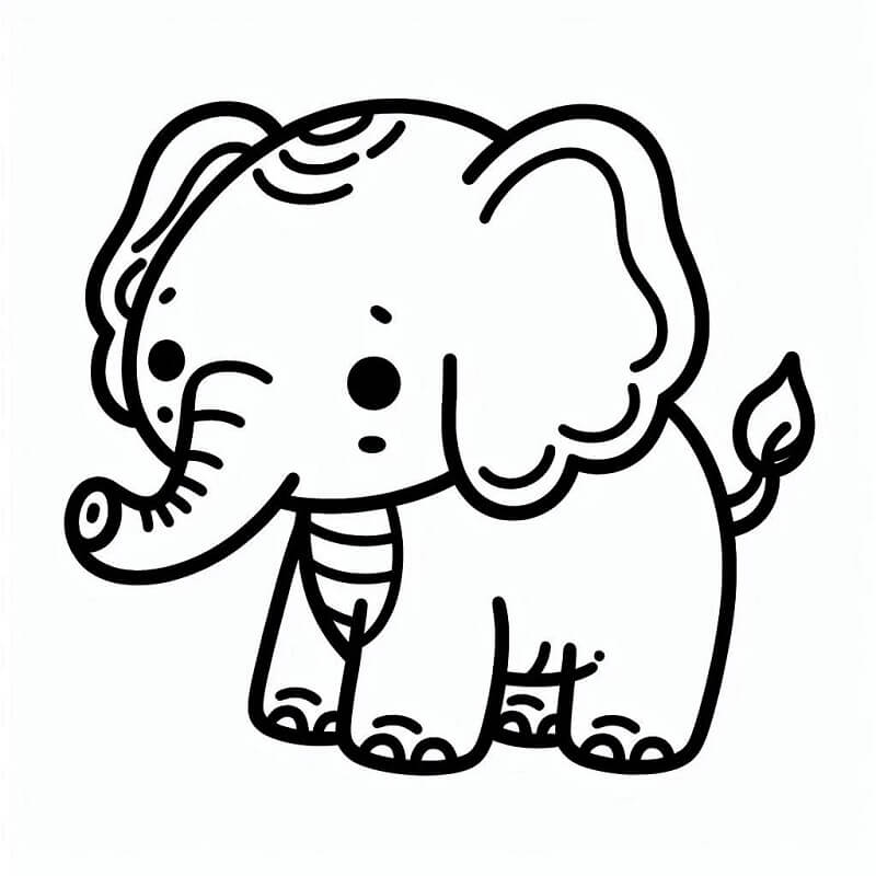 Elefante Stampabile Gratis da colorare
