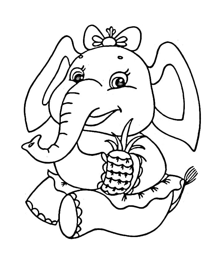 Elefante Stampabile Gratuito da colorare