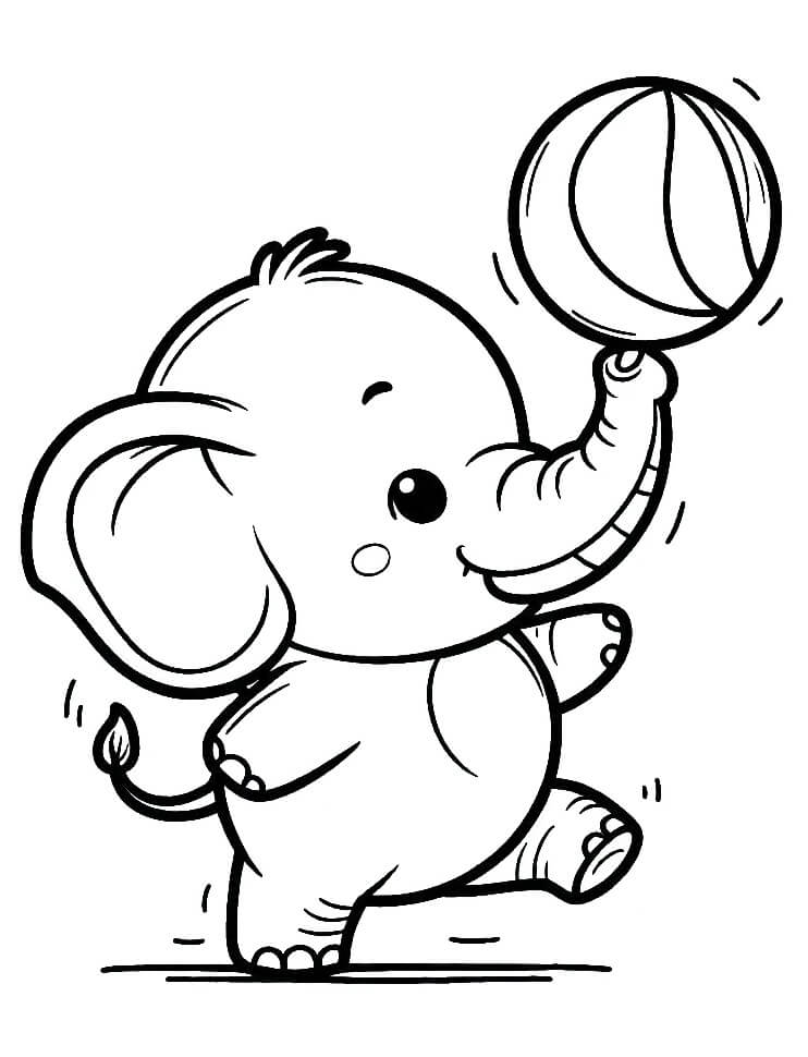 Elefante da circo da colorare