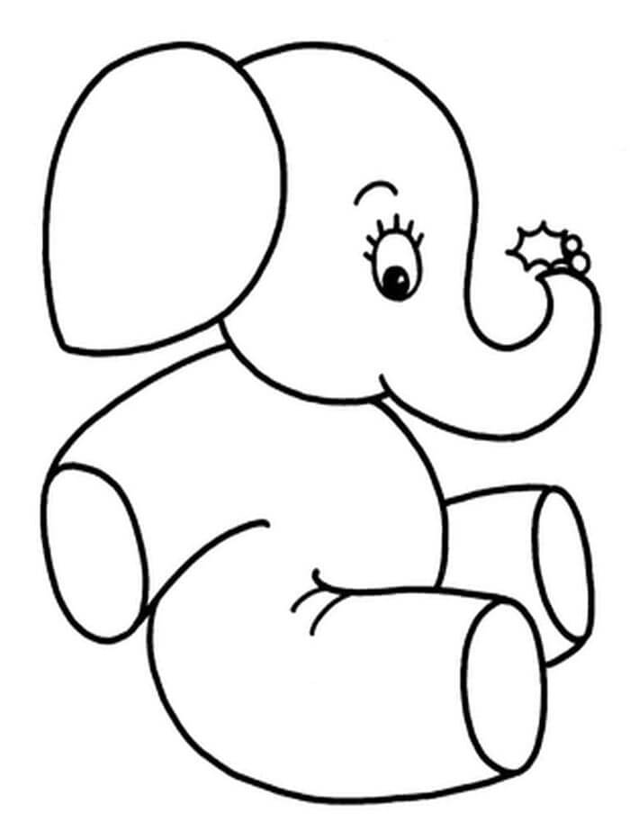 Elefante per Bambini di 2 Anni da colorare