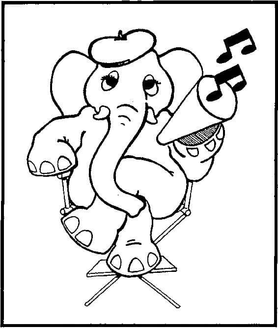 Elefante per Bambini di 3 Anni da colorare