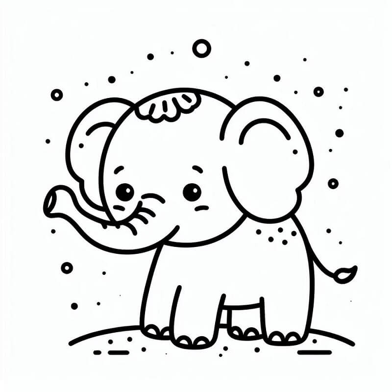 Elefante per Bambini di 5 Anni da colorare