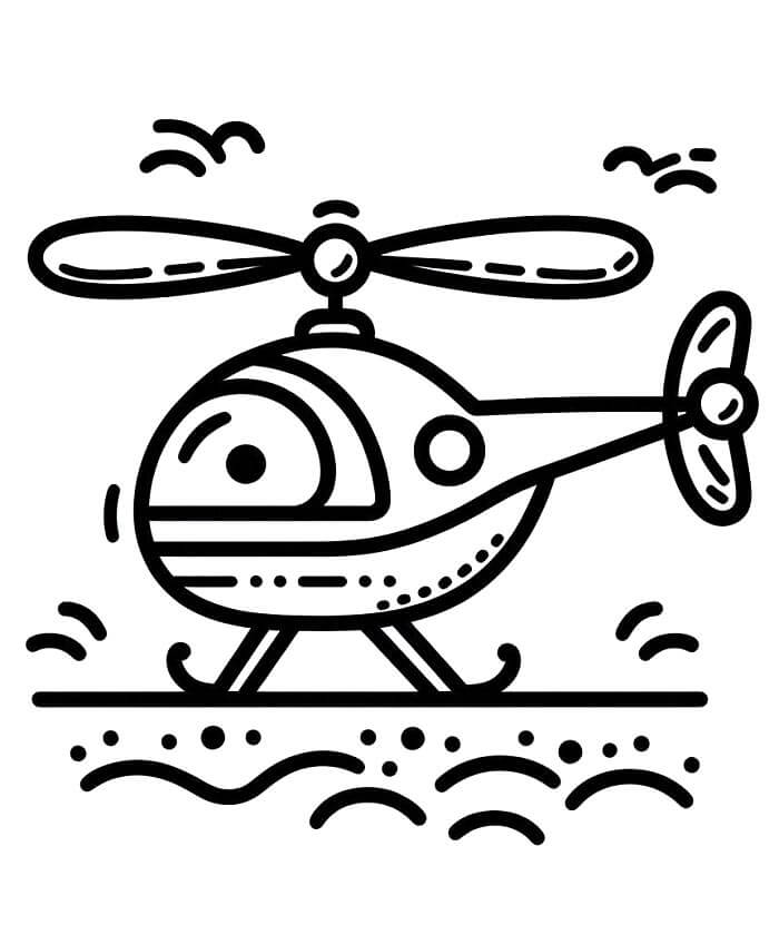Elicottero Gratuito per Bambini da colorare