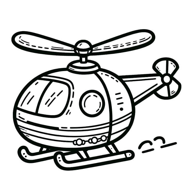 Elicottero carino da colorare