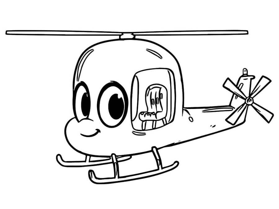 Elicottero per Bambini di 1 Anno da colorare