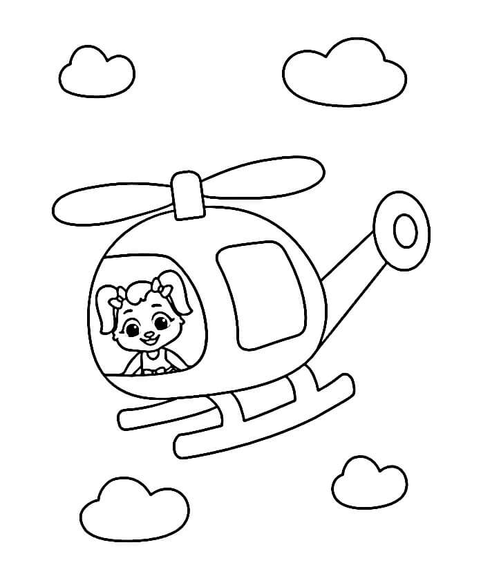 Elicottero per Bambini di 2 Anni da colorare