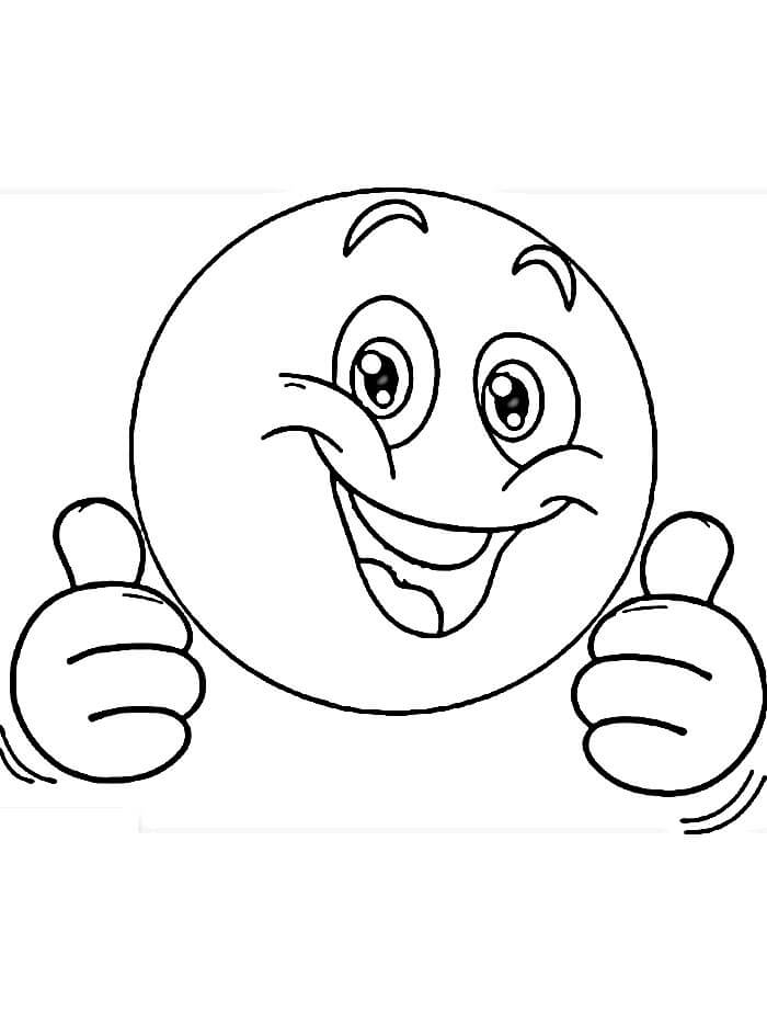 Emoji amichevole da colorare