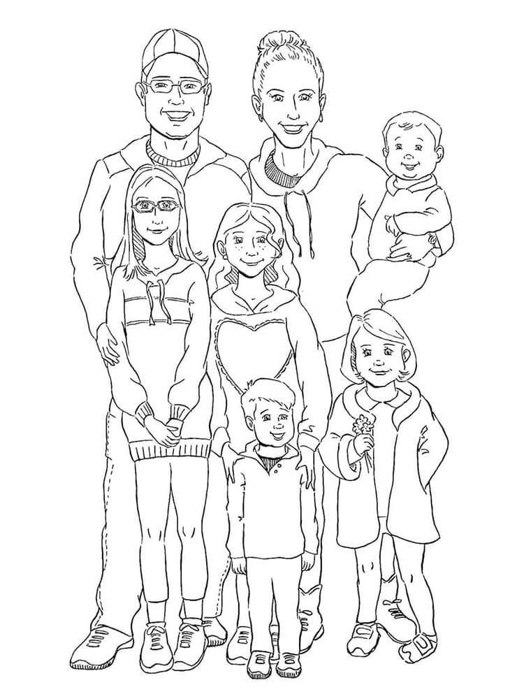 Famiglia Gratuita Stampabile da colorare