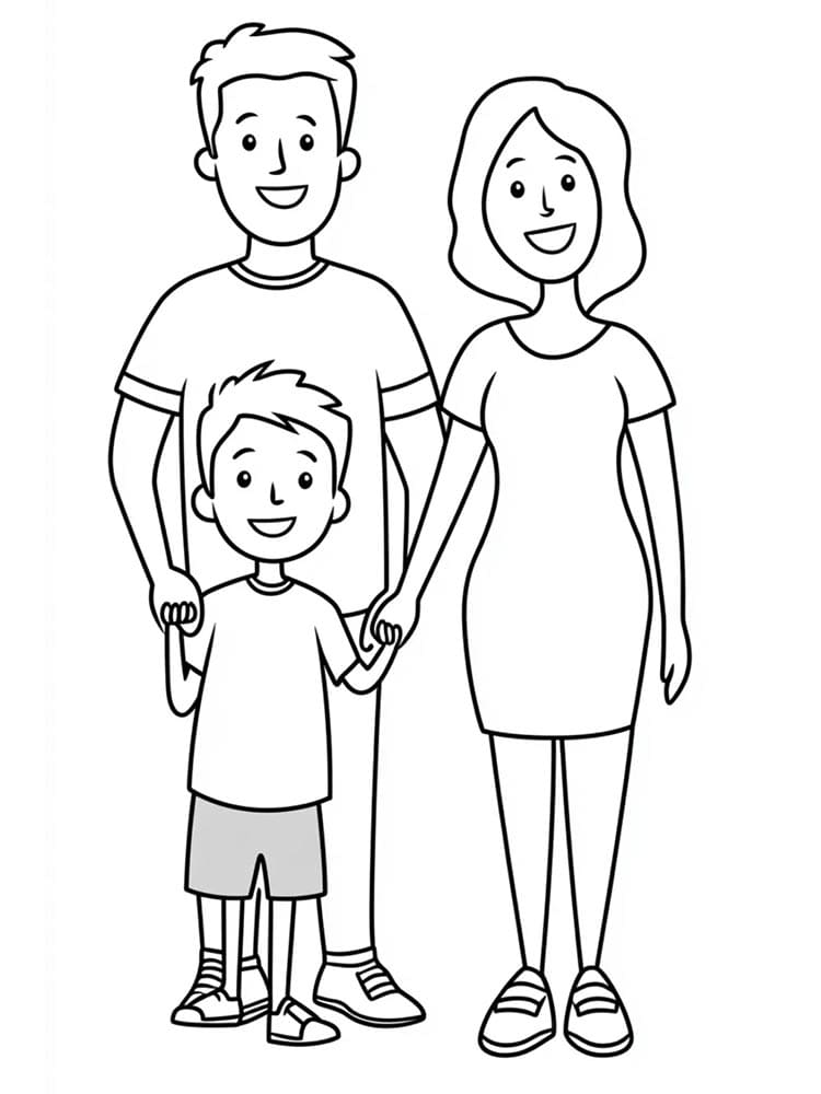 Famiglia da Stampare da colorare