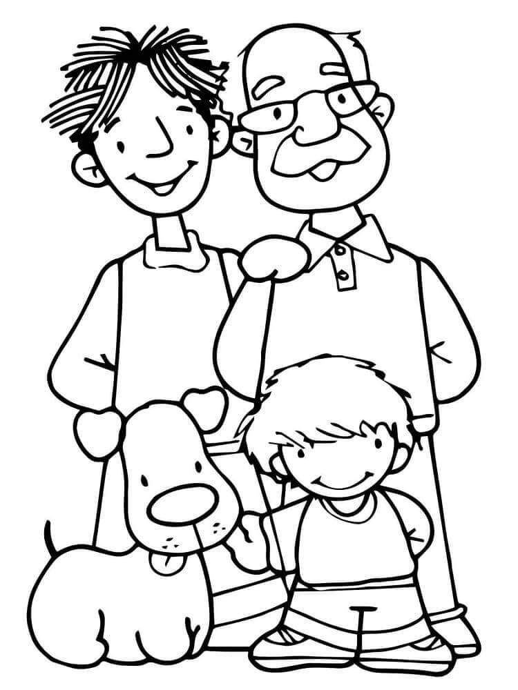 Famiglia per Bambini di 2 Anni da colorare