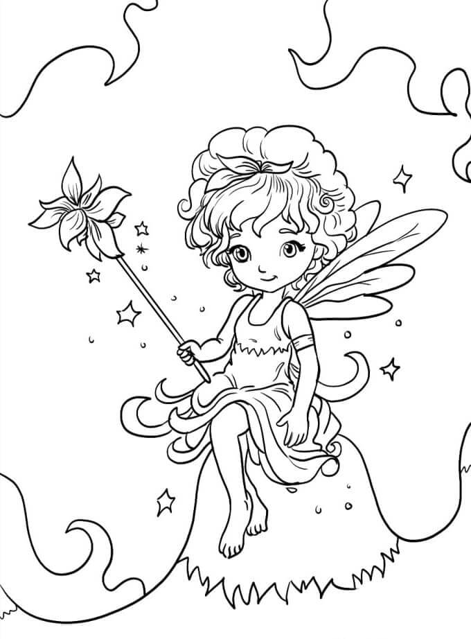 Fata Molto Carino da colorare