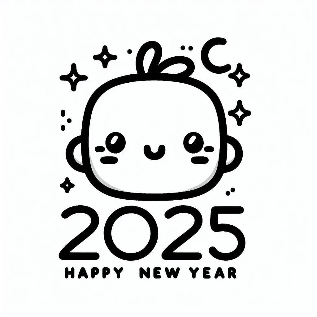 Felice Anno Nuovo 2025 (1) da colorare