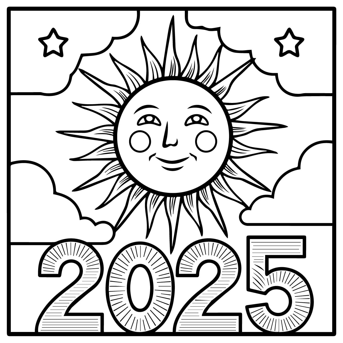 Felice Anno Nuovo 2025 (16) da colorare