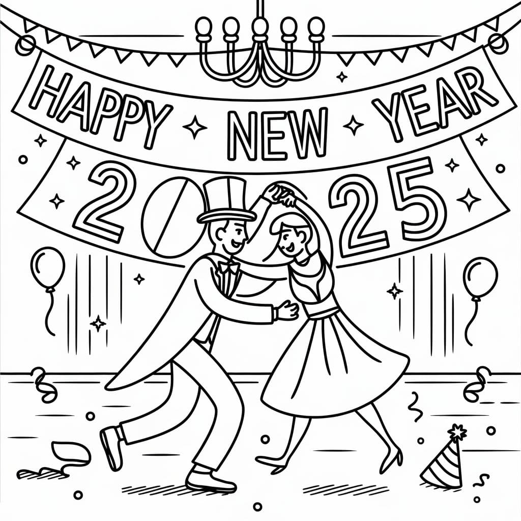 Felice Anno Nuovo 2025 (20) da colorare