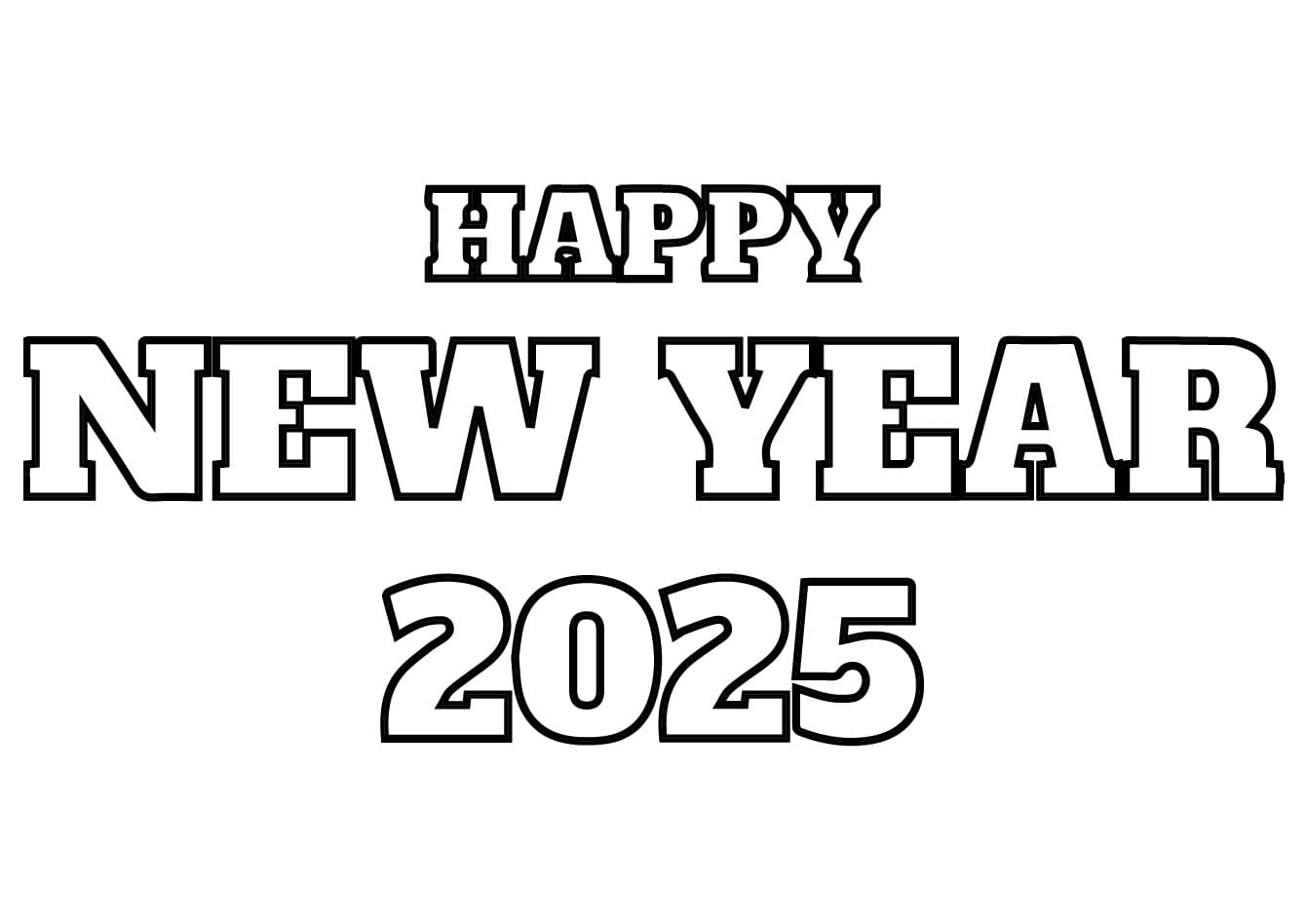 Felice Anno Nuovo 2025 (3) da colorare