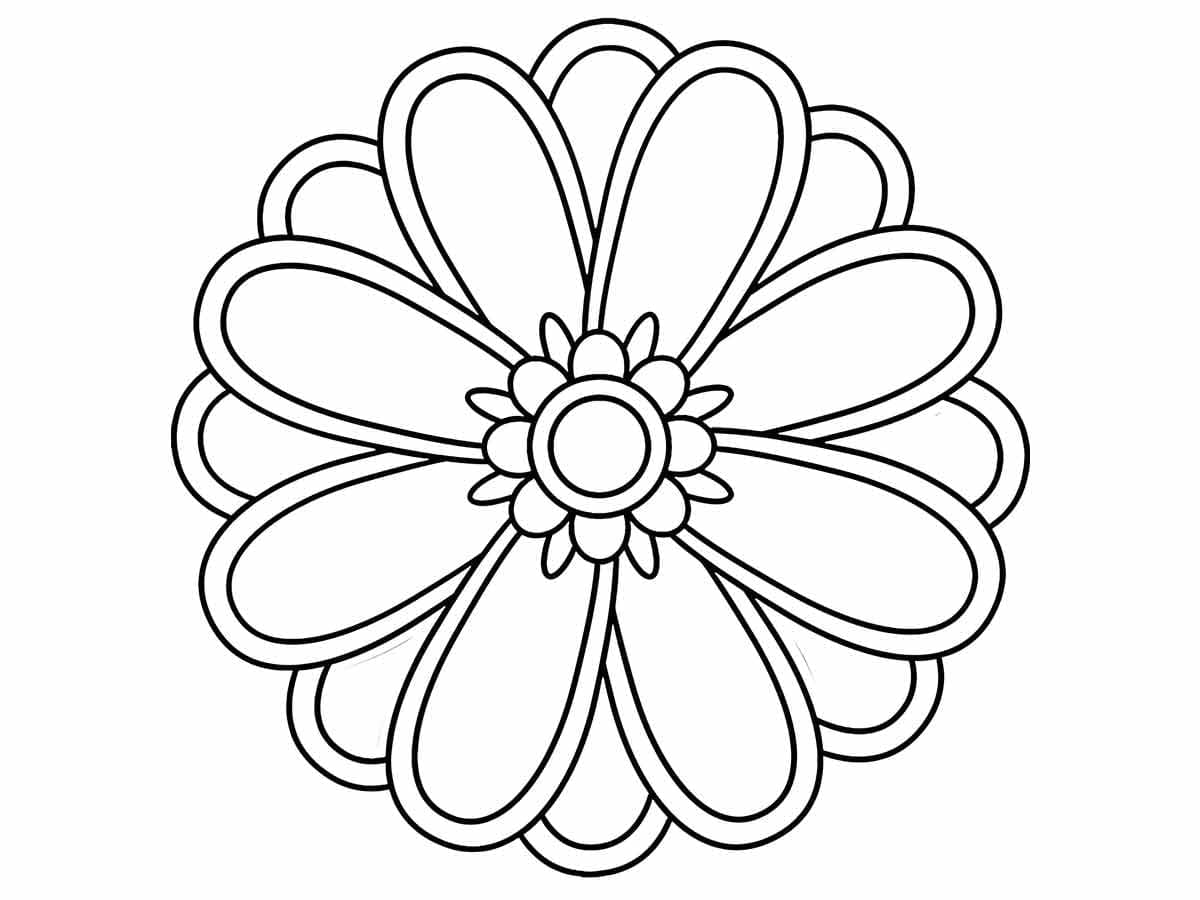 Fiore Molto Bellissimo da colorare