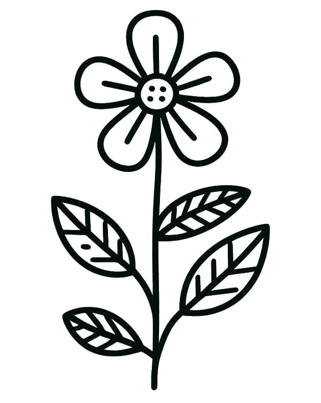 Fiore per Bambini di 3 Anni da colorare