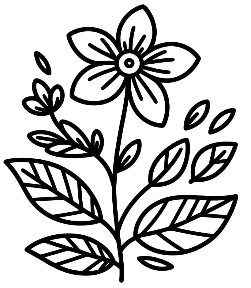 Fiore per Bambini di 4 Anni da colorare