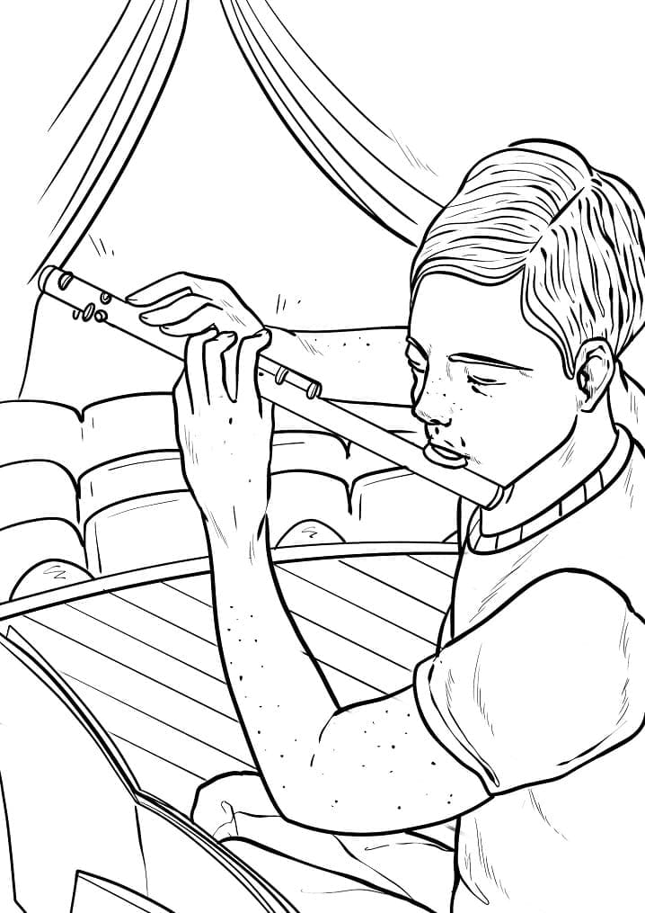 Flauto semplice da colorare