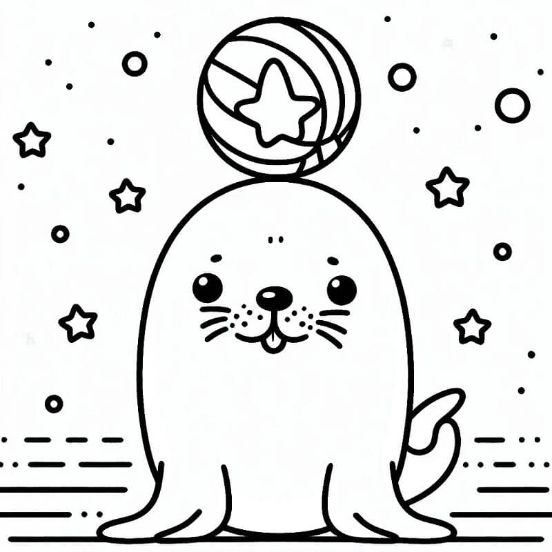 Foca del circo da colorare