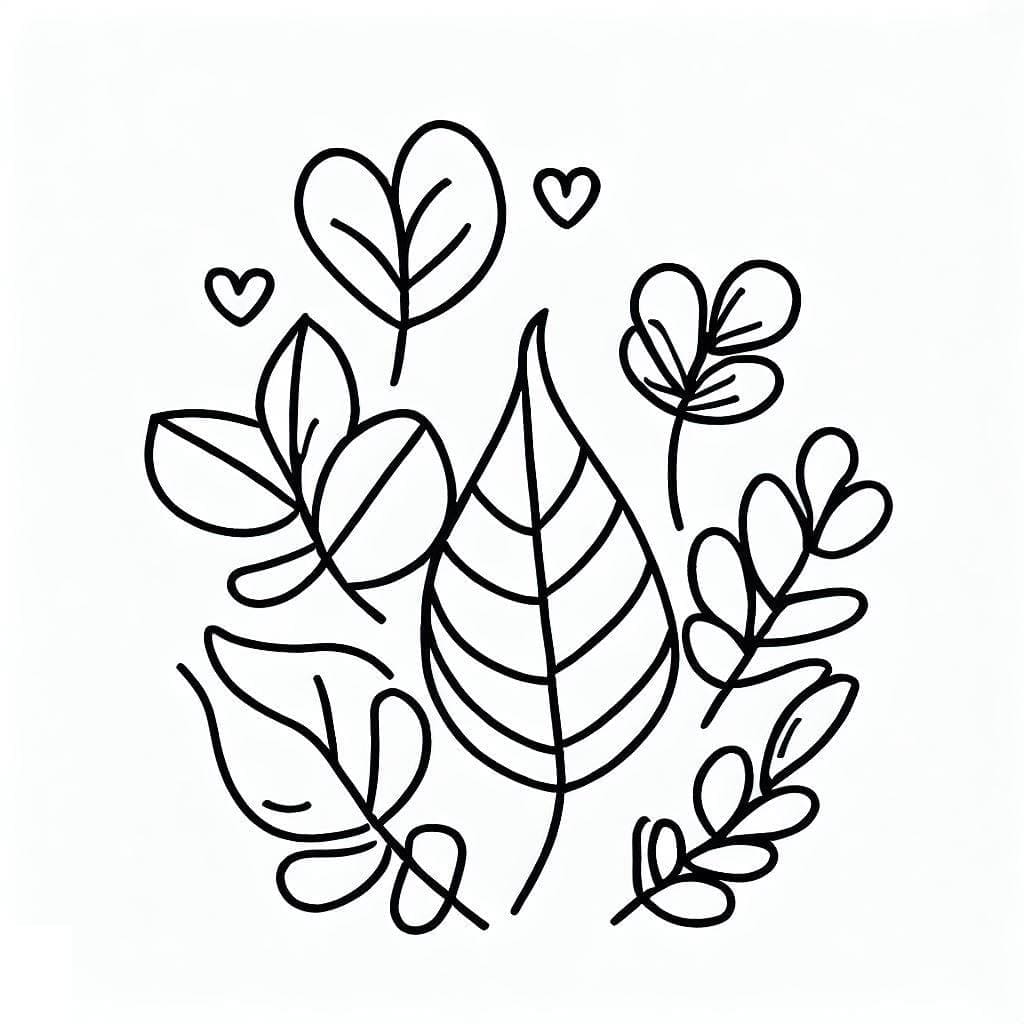 Foglia Immagine Libera da colorare