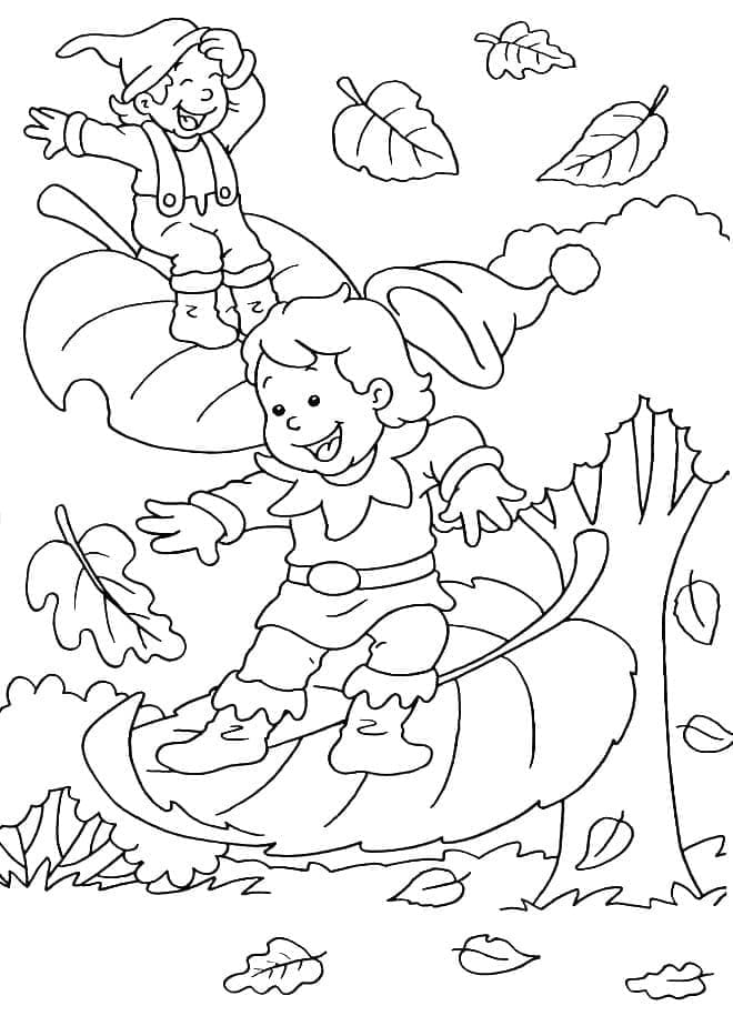 Foglia Stampabile Libera da colorare