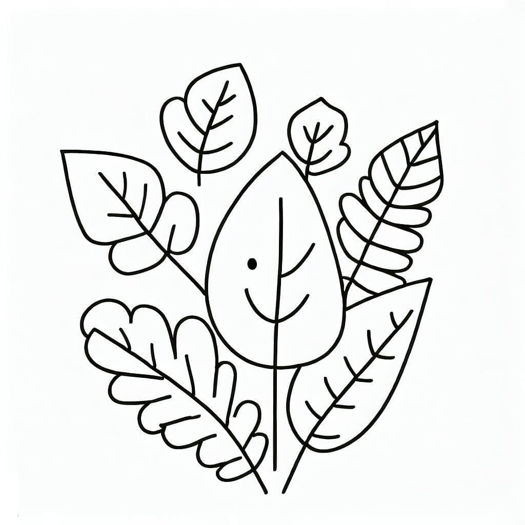 Foglia Stampabile a Costo Zero da colorare