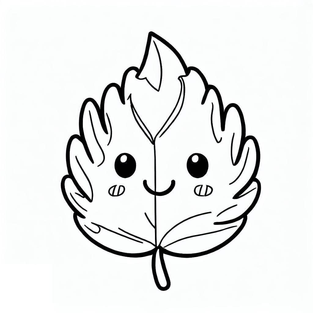 Foglia carina da colorare