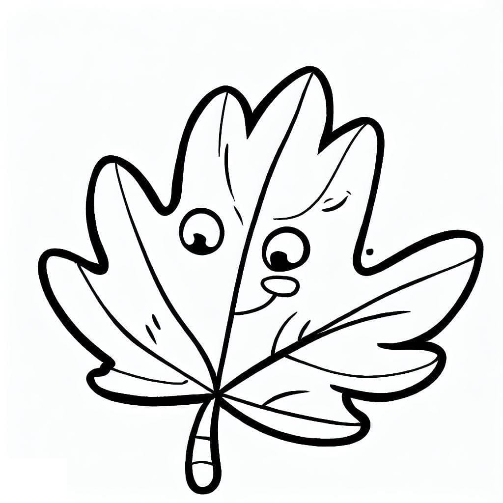 Foglia dei cartoni animati da colorare