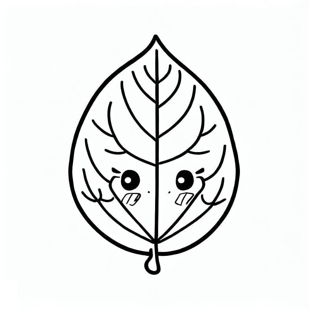 Foglia per Bambini di 2 Anni da colorare