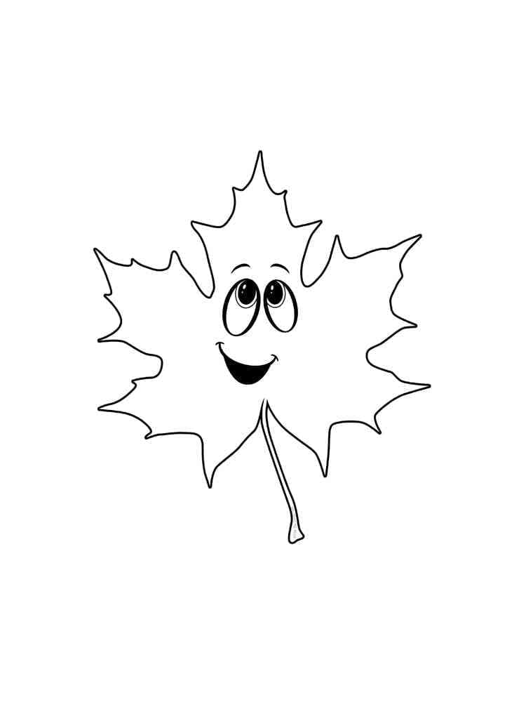 Foglia per Bambini di 4 Anni da colorare