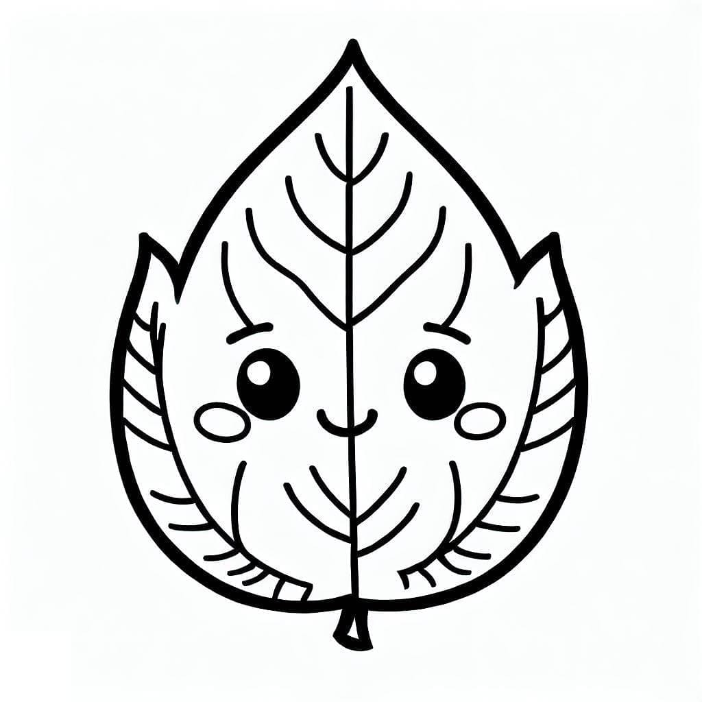 Foglia per Bambini di 5 Anni da colorare