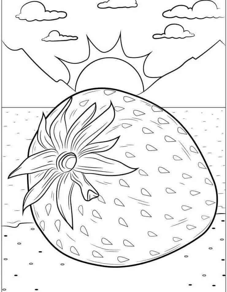 Fragola per Bambini di 1 Anno da colorare