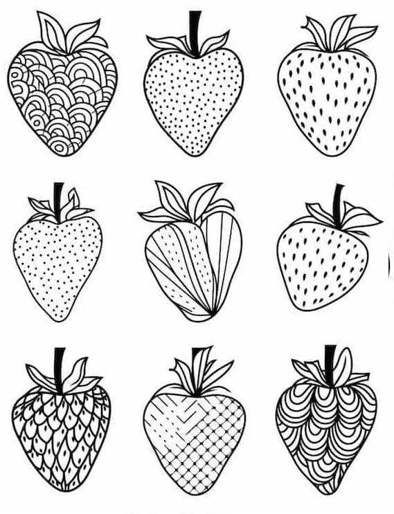 Fragola per Bambini di 3 Anni da colorare