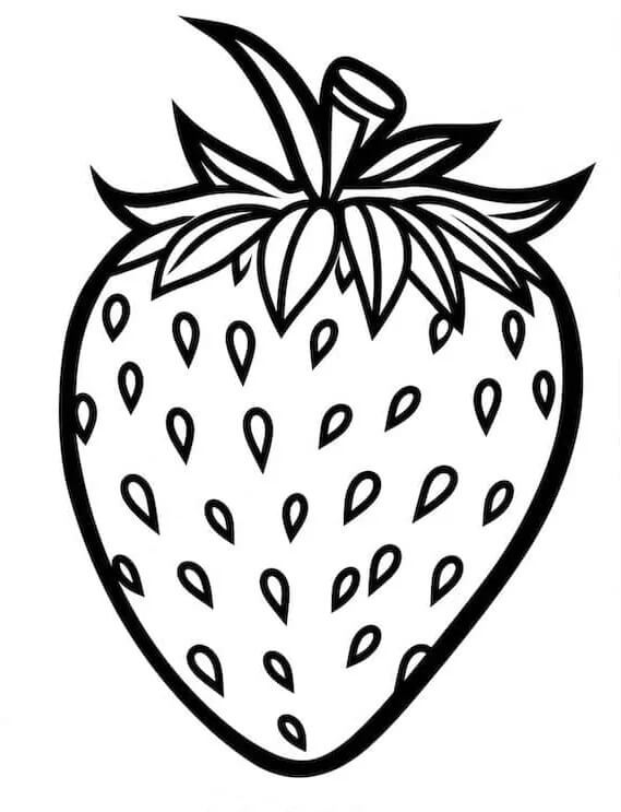 Fragola per Bambini di 4 Anni da colorare