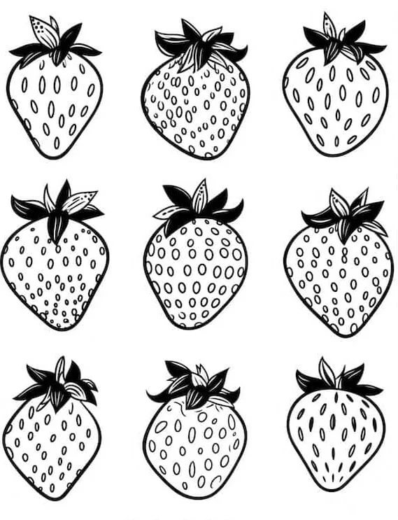 Fragola per Bambini di 6 Anni da colorare