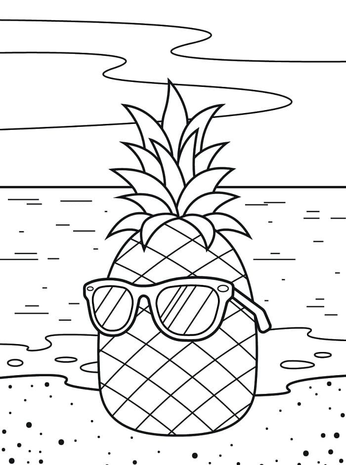 Frutta Ananas da colorare