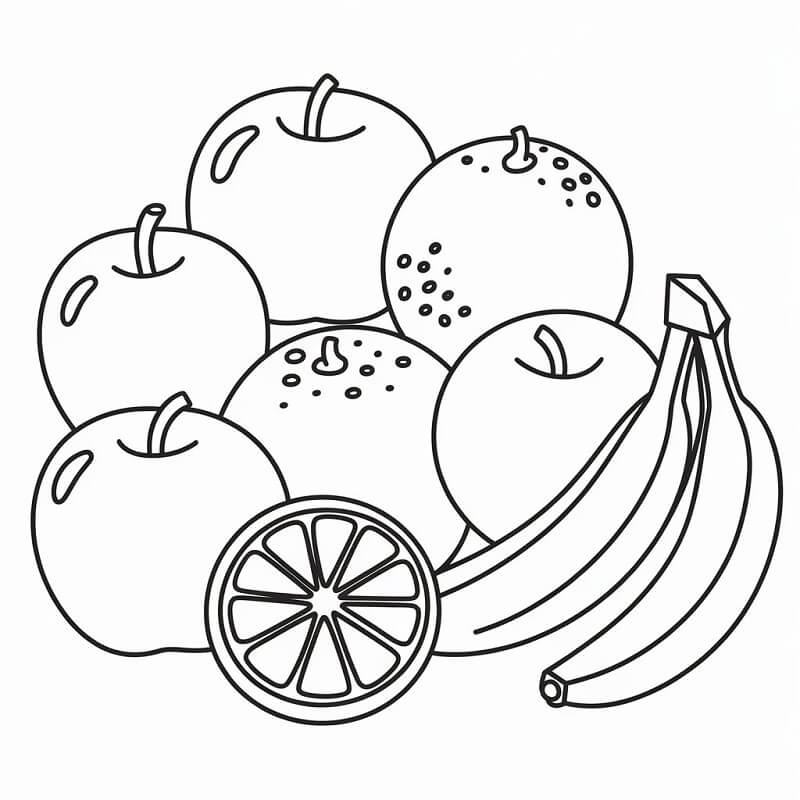 Frutta Facile da colorare
