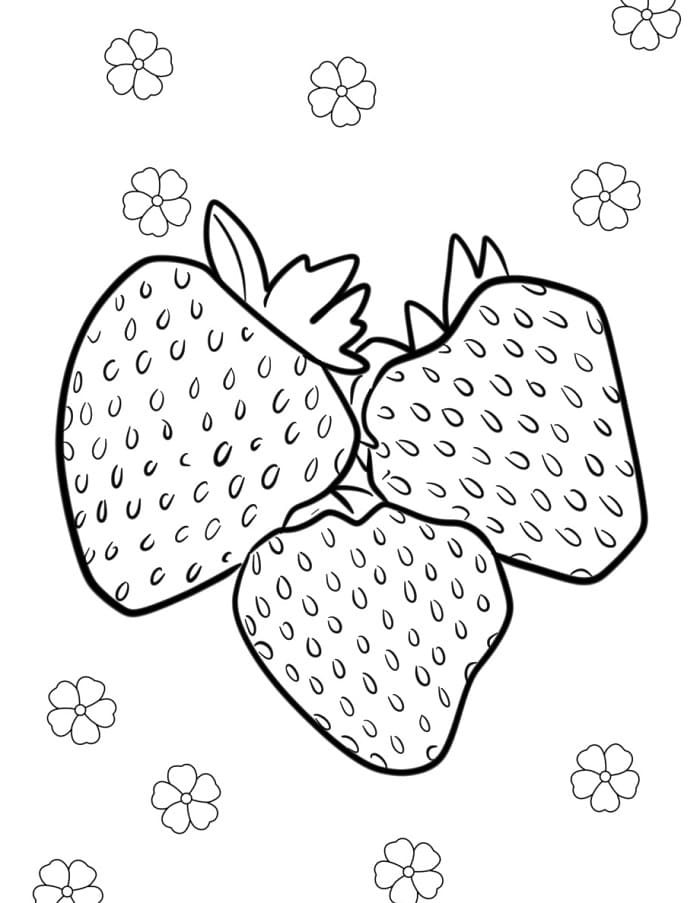 Frutta Fragola da colorare