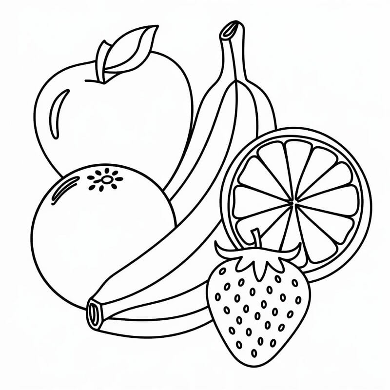 Frutta Semplice da colorare