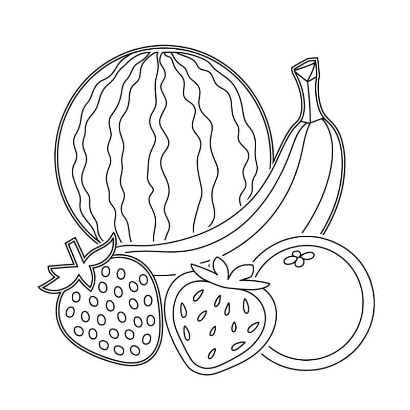 Frutta Stampabile Gratuita da colorare