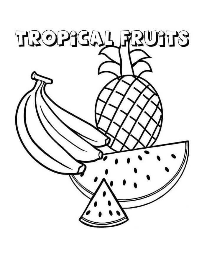 Frutta per Bambini di 1 Anno da colorare