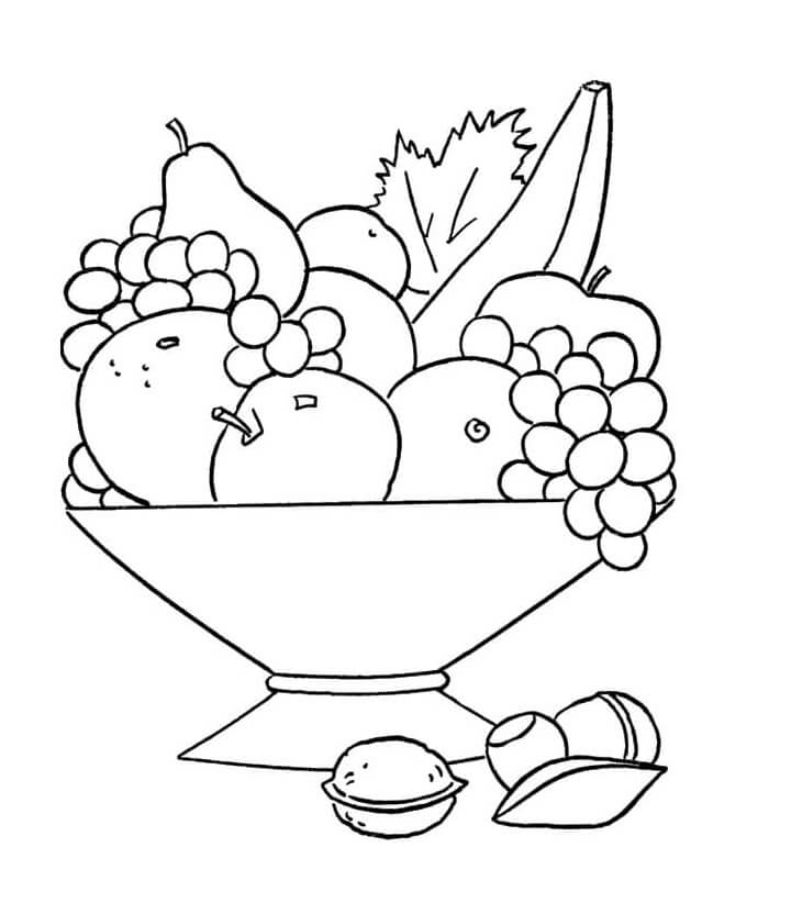Frutta per Bambini di 4 Anni da colorare
