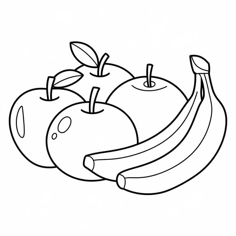 Frutta per Bambini da colorare