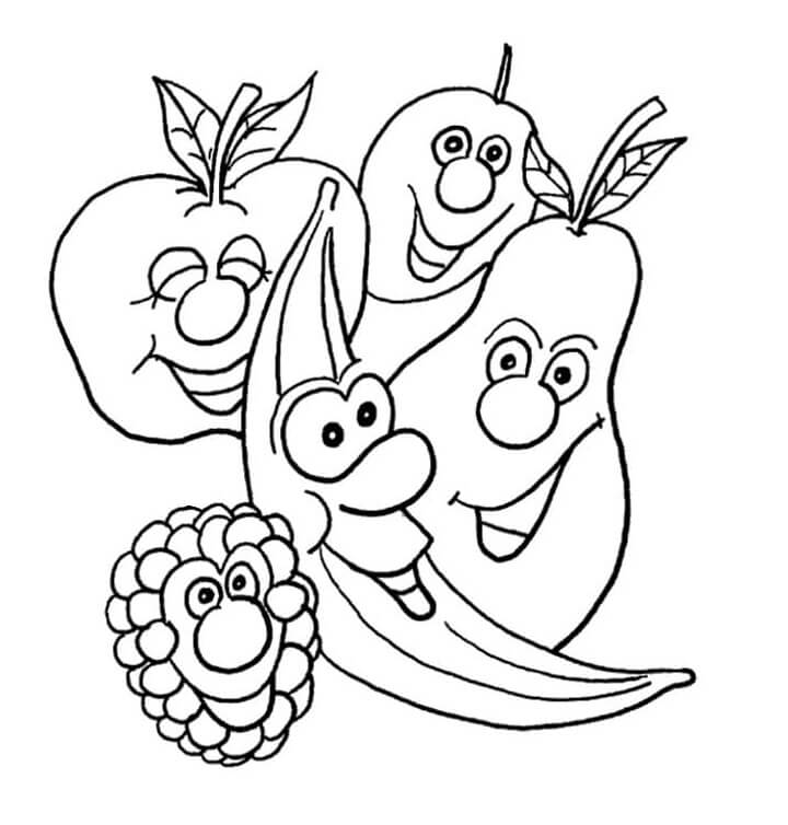 Frutti felici da colorare