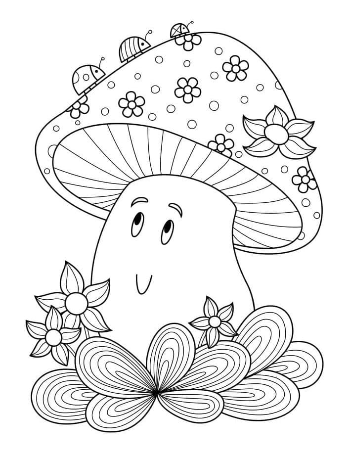 Fungo Normale da colorare