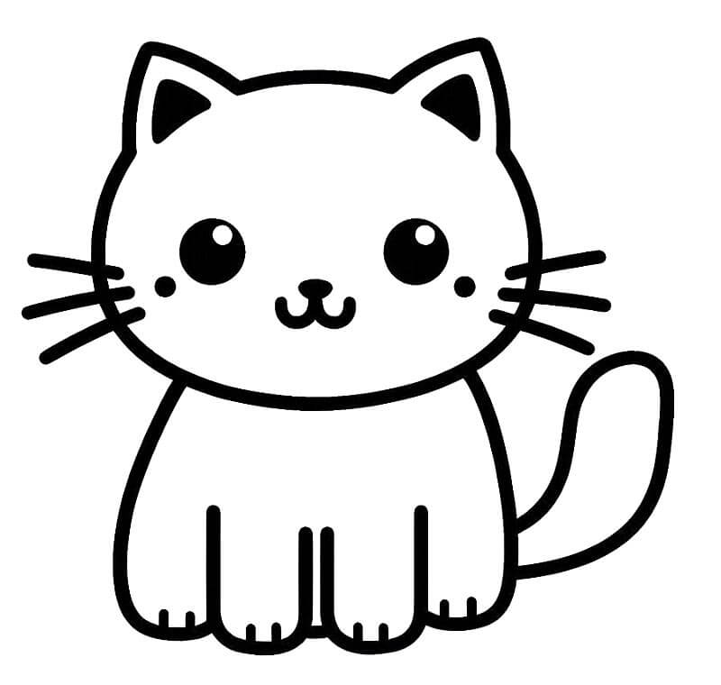 Gatto per Bambini di 2 Anni da colorare