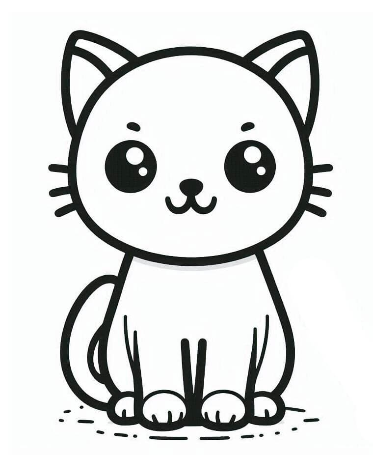 Gatto per Bambini di 3 Anni da colorare