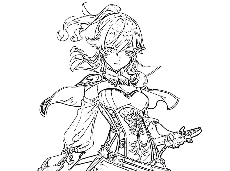 Genshin Impact Jean da colorare